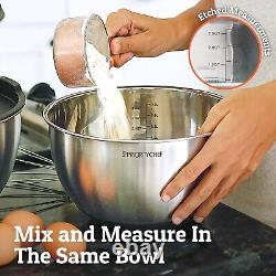 Classic Black Stainless Steel Mixing Bowls Set Dishwasher Safe & Airtight