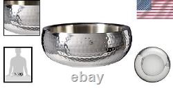 Classic Hammered Insulated Bowl 11.5 Stainless Steel for Stylish Entertaining