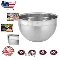 Classic Stainless Steel Deep Bowl, 5.7-Quart Capacity for Mixing and Serving