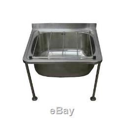 Cleaners Sink Stainless Steel Bowl Mop Sinks with Legs Cafe Laundry Trough 45x55