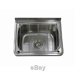 Cleaners Sink Stainless Steel Bowl Mop Sinks with Legs Cafe Laundry Trough 45x55