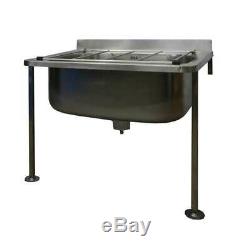 Cleaners Sink Stainless Steel Bowl Mop Sinks with Legs Cafe Laundry Trough 45x55