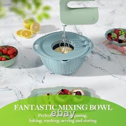 Colanders Food Strainers Stainless Steel Rotatable Kitchen Colander Bowl Blue