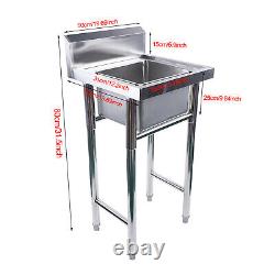Commercial 5050cm Catering Stainless Steel Sink Kitchen Wash Table Single Bowl