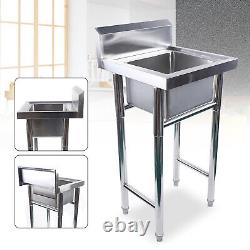 Commercial 5050cm Catering Stainless Steel Sink Kitchen Wash Table Single Bowl