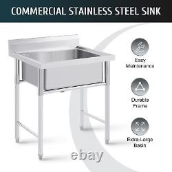 Commercial Sink Stainless Steel Catering Bowl Warewashing Basin+Drainer 5050cm