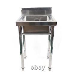 Commercial Sink Stainless Steel Deep Bowl Wash Table Catering Kitchen Sink US