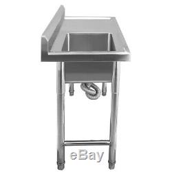 Complete Set Commercial Single Bowl Kitchen Sink Stainless Steel Catering Stand
