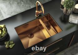 Copper 1.5 Sink Bowl Inset Undermounted Stainless Steel Kitchen Sink + FREE TAP