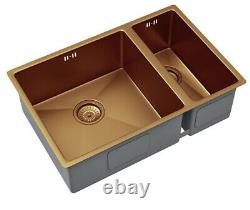 Copper 1.5 Sink Bowl Inset Undermounted Stainless Steel Kitchen Sink + FREE TAP