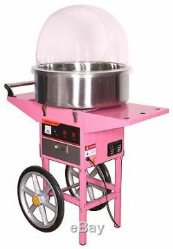 Cotton Candy Maker Machine/Cover With Cart, stainless steel candy floss bowl