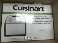 Cuisinart ICE-100 Compressor Ice Cream and Gelato Maker Silver 1-1/2qt Open Box