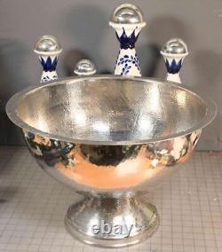 D. W. Haber & Sons, Ny, 5 Gal. Hand Hammered Stainless Punch Bowl Waldorf Astoria