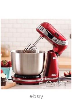 Dash Stand Mixer 6 Speed Stand Mixer with 3 qt Stainless Steel Mixing Bowl (a)