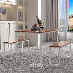 Dining Table Set for 4, Kitchen Table Set with 2 Benches, Space Saving Dining Ro