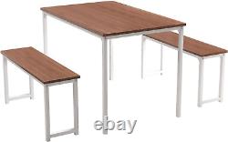 Dining Table Set for 4, Kitchen Table Set with 2 Benches, Space Saving Dining Ro