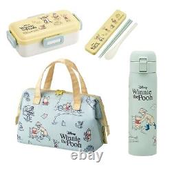 Disney Winnie the Pooh Lunch Box, Chopsticks, Stainless Bottle & Bag sets Japan