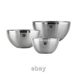 Double Wall Stainless Steel Mixing Bowls (3-Pack)