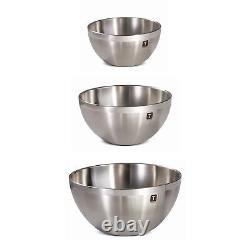 Double Wall Stainless Steel Mixing Bowls (3-Pack)