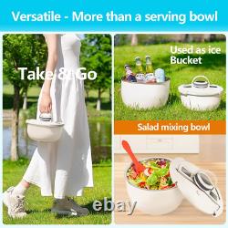 Double-Walled Stainless Steel Insulated Serving Bowl with Leak Proof Lid Ins