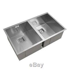 ENKI KS002 Stainless Steel Kitchen Sink 2.0 Double Bowl Square Undermount