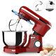 Electric Food 6 Speed 6.5qt 660w Tilt-head Stainless Steel Stand Mixer Bowl Red