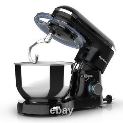 Electric Food Stand Mixer 6 Speed 6QT 660W Tilt-Head Stainless Steel Bowl Black