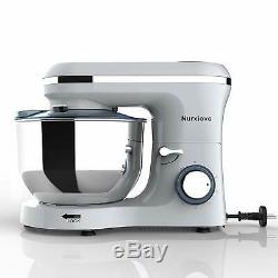 Electric Food Stand Mixer 6 Speed 7QT 660W Tilt-Head Stainless Steel Bowl Silver