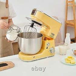 Electric Mixer with 5 Quart Stainless Steel Bowl Dough Hook Mixing Beater & Whisk