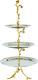 Elegance Golden Vine Hammered 3 Tier Server, Gold