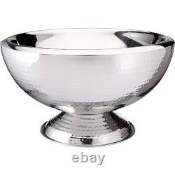 Elegance Hammered 3-Gallon Stainless Steel Doublewall Punch Bowl