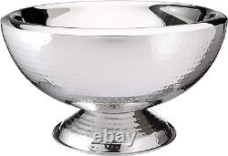 Elegance Hammered 3-Gallon Stainless Steel Doublewall Punch Bowl