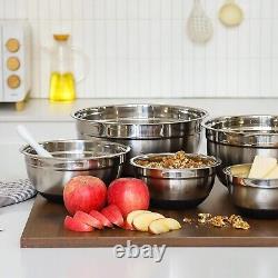 Elegant 19-Piece ROYDX Stainless Steel Mixing Bowls with Airtight Lids & Grater