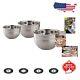 Elegant 3-piece Stainless Steel Mixing Bowls Set 1.7qt, 3.3qt, 5.7qt