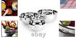 Elegant Nesting Mixing Bowls Set Dishwasher Safe Stainless Steel Design