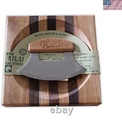 Elegant Ulu Bowl Set with Stainless Steel Blade Perfect for Culinary Arts