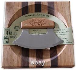 Elegant Ulu Bowl Set with Stainless Steel Blade Perfect for Culinary Arts