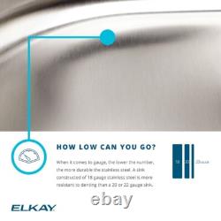 Elkay Stainless Steel (LR20223) Single Bowl Drop 19-1/2 x 22 x 7-5/8