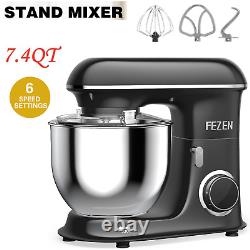 Fezen Electirc Stand Mixer 7.4QT 6 Speed Kitchen Mix Beater Tilt-Head Food Mixer
