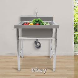 Free Standing Kitchen Sink Stainless Steel Catering Washing Bowl Commercial Sink