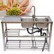 Free Standing Stainless-steel Double Bowl Commercial Restaurant Kitchen Sink Set