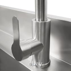 Free Standing Stainless-Steel Single Bowl Commercial Restaurant Kitchen Sink Set