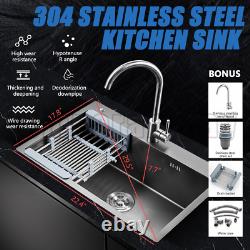 GOLKAR Stainless Steel Kitchen Sink Under/Topmount Sinks Laundry Bowl 29.5 inch