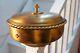 Gold Plated Stainless Metal Bowl With Church Cross Communion Serving Dish