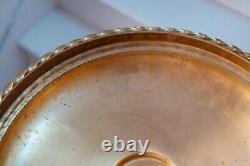 Gold Plated Stainless Metal Bowl with Church Cross Communion Serving Dish