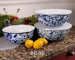 Golden Rabbit Enamelware Set of 3 Mixing Bowls (Ocean)