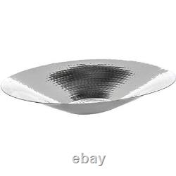 HMOV1621 20 Oval Hammered Stainless Steel Bowl, Silver