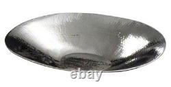 HMOV1621 20 Oval Hammered Stainless Steel Bowl, Silver