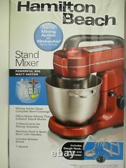 Hamilton Beach 7 Speed Stand Mixer With Tilting Head 300 Watt Motor Red 63395