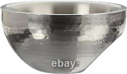 Hammered 12-Inch Stainless Steel Dual Angle Doublewall Serving Bowl
